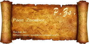 Paor Zsombor névjegykártya